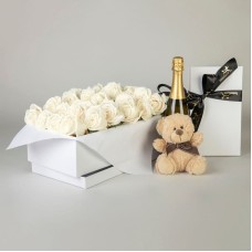 Deluxe Everlasting Roses in White